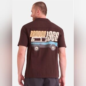 Ford Bronco Men's Front and Back Graphic Button Up Shirt Size Large New